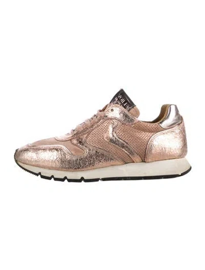 Pre-owned Voile Blanche Patent Leather Athletic Sneakers In Metallic/pink