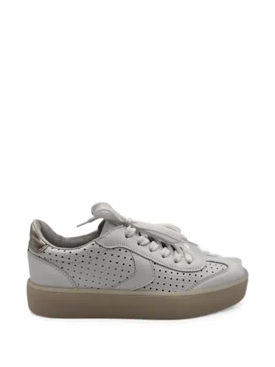 Voile Blanche Perforated Leather Low-top Sneakers In White