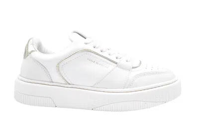 Voile Blanche Platinum White Flat Shoes With Metallic Accent