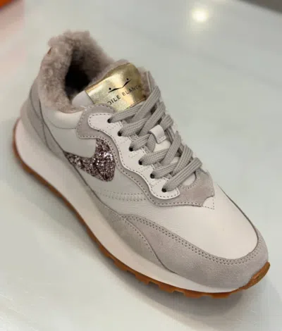Voile Blanche Qwark Fur Lined Sneaker In Ice White In Multi