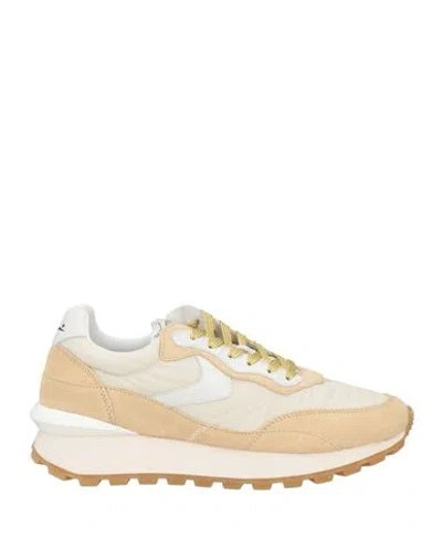 Voile Blanche Qwark Hype Woman Sneakers Beige Size 8 Leather, Textile Fibers In Neutral