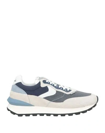 Voile Blanche Qwark Man Sneakers Navy Size 9 Leather, Textile Fibers In Neutral