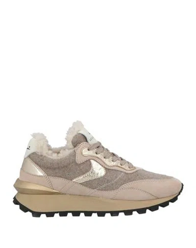 Voile Blanche Qwark Woman Sneakers Beige Size 7 Leather In Neutral