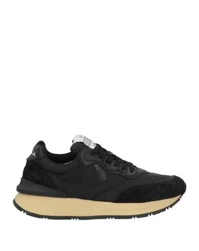 Voile Blanche Qwark Woman Sneakers Black Size 7 Leather, Textile Fibers