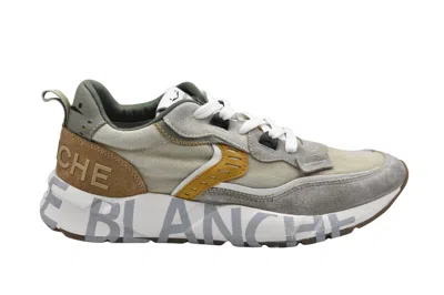 Voile Blanche Sand Orange Flat Sneakers With Textured Design In Grey