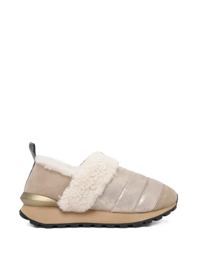 Voile Blanche Shearling-trim Padded Sneakers In White