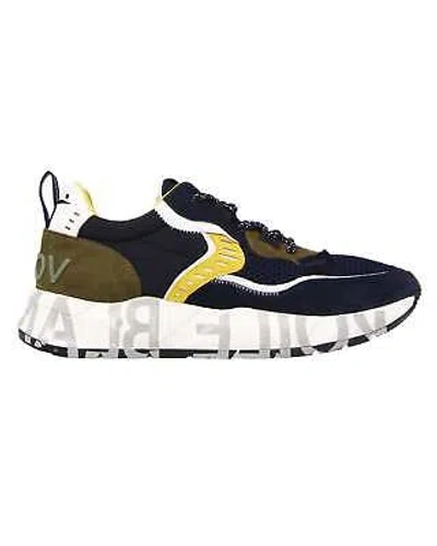 Pre-owned Voile Blanche Shoes Club01 Casual Sneaker Navy/yellow Man