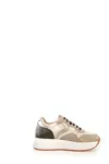 Voile Blanche Luxurious Leather And Suede Sneakers With Gold Accents And Comfortable Eva Sole In Panna Chiari E Naturali