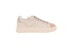 Voile Blanche Soft Calfskin Sneakers With Personalized Patch In Neutral