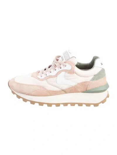 Pre-owned Voile Blanche Suede Colorblock Pattern Sneakers In Multi