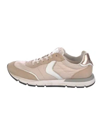 Pre-owned Voile Blanche Suede Colorblock Pattern Sneakers In Multi