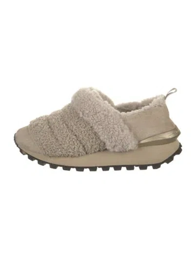 Pre-owned Voile Blanche Suede Mules In Neutrals