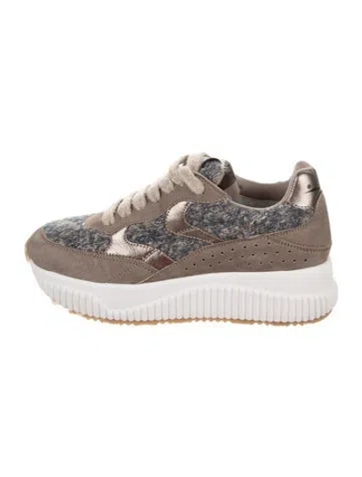 Pre-owned Voile Blanche Suede Patterned Sneakers In White