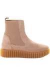 Voile Blanche Suede Platform Boots In Neutral