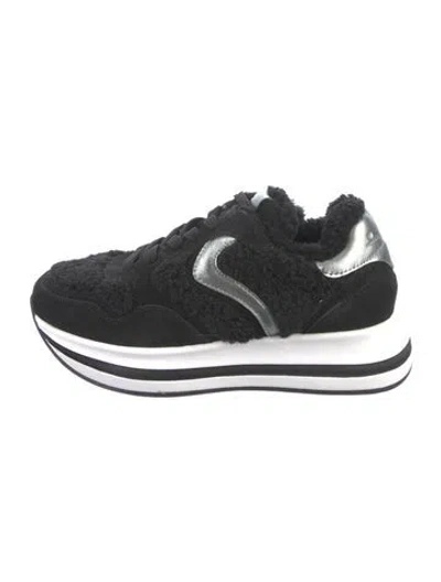 Pre-owned Voile Blanche Suede Sneakers In Black