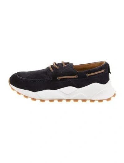 Pre-owned Voile Blanche Suede Sneakers In Blue
