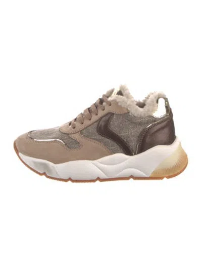 Pre-owned Voile Blanche Suede Sneakers In Brown