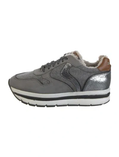 Pre-owned Voile Blanche Suede Sneakers In Silver