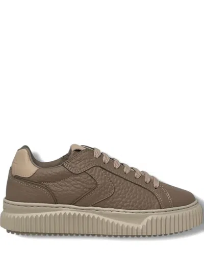 Voile Blanche Textured Lipari Trainers In Brown