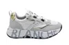 Voile Blanche Flat Shoes With Laced Closure And Chunky Sole In Grey