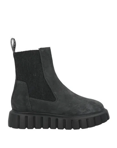 Voile Blanche Woman Ankle Boots Charcoal Size 9 Leather In Grey