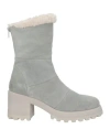 Voile Blanche Woman Ankle Boots Light Grey Size 7 Leather In Grey