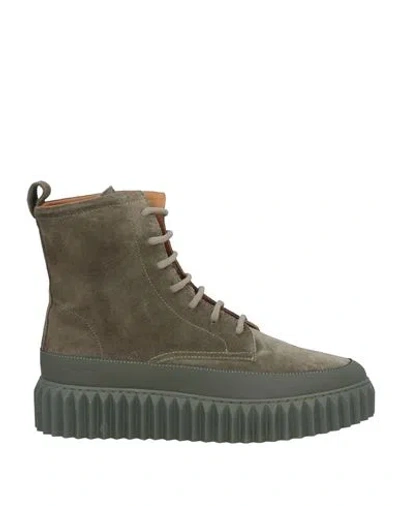 Voile Blanche Woman Ankle Boots Military Green Size 8 Leather