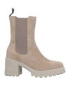 Voile Blanche Woman Ankle Boots Beige Size 11 Soft Leather In Crema