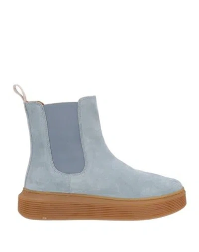 Voile Blanche Woman Ankle Boots Sky Blue Size 8 Leather