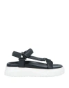 Voile Blanche Woman Sandals Black Size 11 Leather In Black