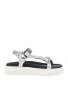 Voile Blanche Woman Sandals Silver Size 8 Leather In Silver