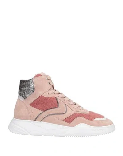 Voile Blanche Woman Sneakers Antique Rose Size 7 Leather, Textile Fibers In Pink