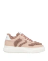 Voile Blanche Woman Sneakers Antique Rose Size 8 Calfskin, Textile Fibers In Pink