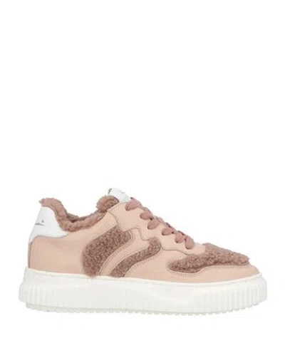 Voile Blanche Woman Sneakers Antique Rose Size 8 Calfskin, Textile Fibers In Pink
