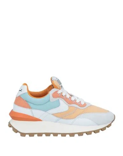 Voile Blanche Woman Sneakers Apricot Size 8 Leather, Textile Fibers In Orange