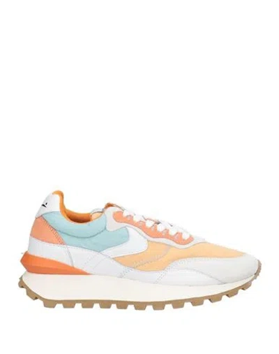 Voile Blanche Woman Sneakers Apricot Size 8 Leather, Textile Fibers In Orange