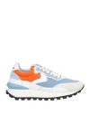 Voile Blanche Woman Sneakers Azure Size 7 Leather, Textile Fibers