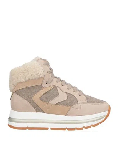 Voile Blanche Woman Sneakers Beige Size 5 Leather, Textile Fibers In Nude