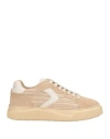 Voile Blanche Woman Sneakers Beige Size 6 Leather, Textile Fibers In Neutral