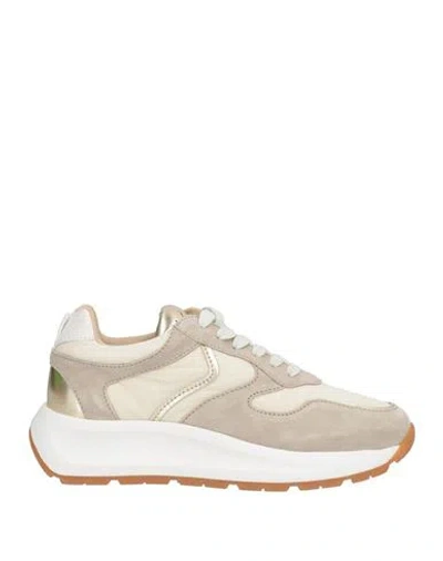 Voile Blanche Woman Sneakers Beige Size 7 Leather, Textile Fibers In Sand