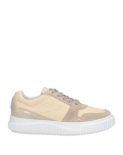 Voile Blanche Woman Sneakers Beige Size 7 Textile Fibers, Leather In Sand