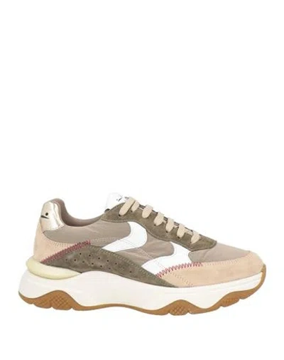 Voile Blanche Woman Sneakers Beige Size 7 Leather, Nylon