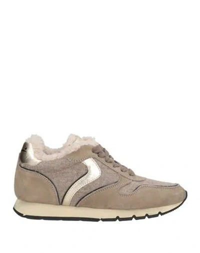 Voile Blanche Woman Sneakers Beige Size 8 Leather, Textile Fibers In Brown