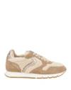 Voile Blanche Woman Sneakers Beige Size 8 Leather, Textile Fibers In Brown