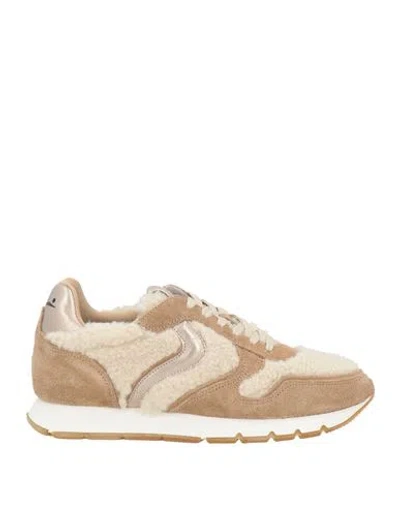 Voile Blanche Woman Sneakers Beige Size 8 Leather, Textile Fibers In Brown