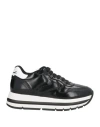 Voile Blanche Woman Sneakers Black Size 5 Leather In Black