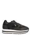 Voile Blanche Woman Sneakers Black Size 6 Calfskin, Textile Fibers In Black