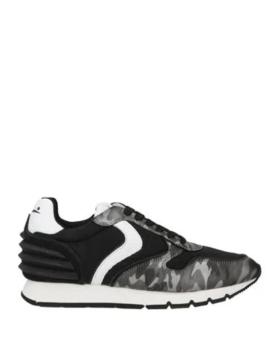 Voile Blanche Woman Sneakers Black Size 7 Goat Skin, Textile Fibers