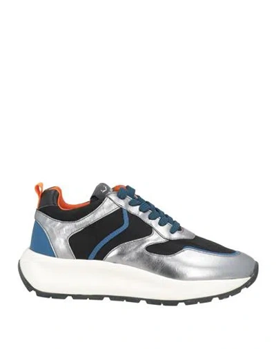 Voile Blanche Woman Sneakers Black Size 7 Leather, Textile Fibers