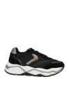 Voile Blanche Woman Sneakers Black Size 6 Leather, Textile Fibers In Black